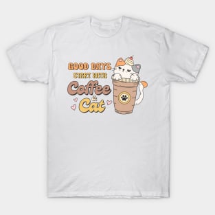 Good Days Start With Coffee & Cat T-Shirt